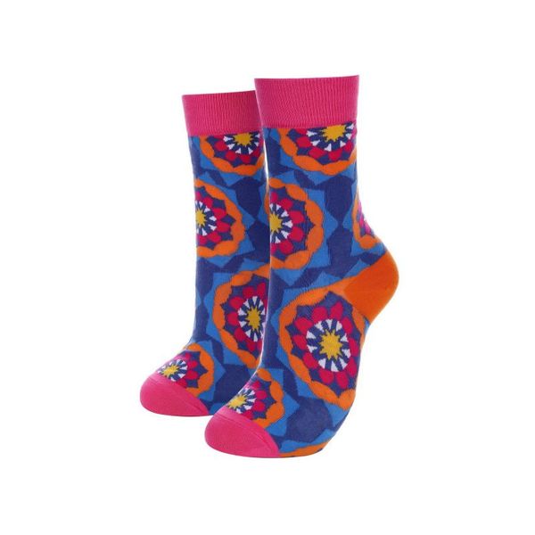 SoGood-Candy - Socks - Hot Pink - Mosaic Flowers
