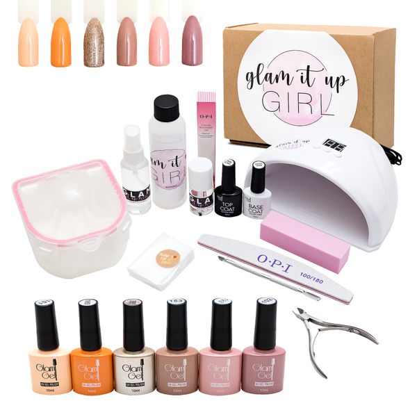 High Quality Glam It Up Girl 19-Piece Glam Gel Nail Starter Kit - Miami
