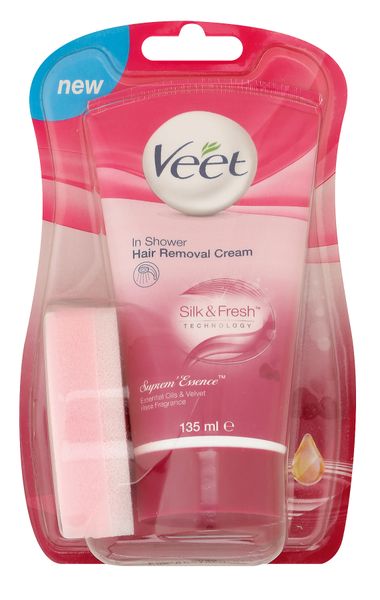 Veet 135ml, In-Shower Hair Removal Lotion, Depilatory Cream, Supreme Essence