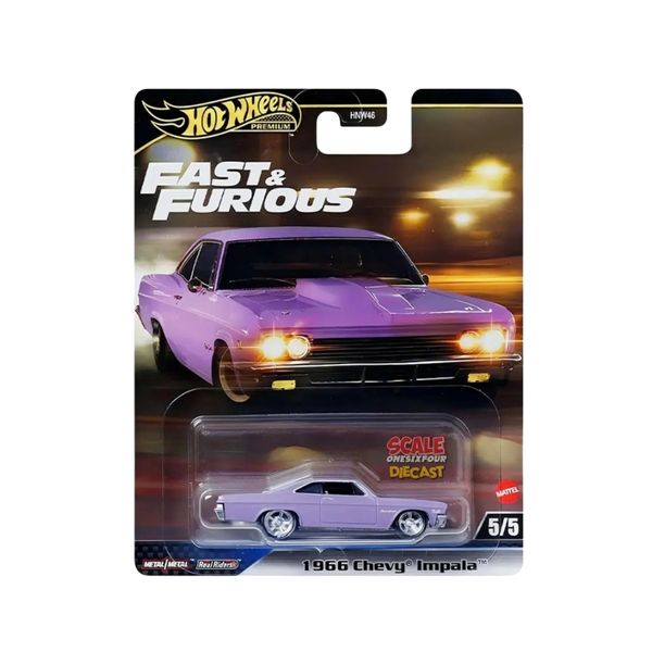 Hot Wheels Fast &amp; Furious Auto 1966 Chevy Impala Model - 1/64 Scale