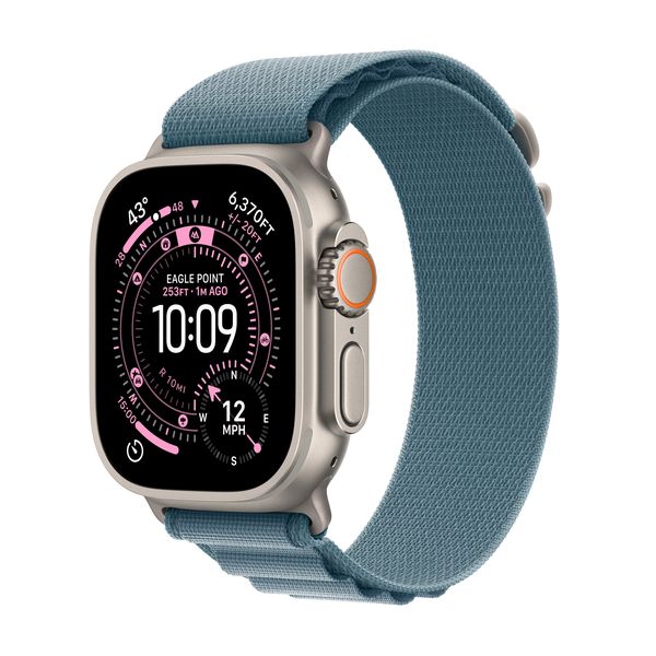 Apple Watch Ultra 3 GPS+Cell 49mm, Nat Titanium Cs, Light Blu Alpine Loop