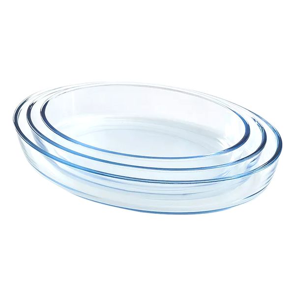 Dream Home High Borosilicate Oval Glass Tray Baking Dishes Heat Resistant