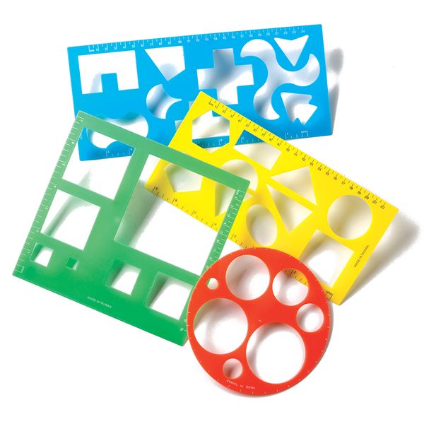 EDX Education Stencils Geometric Shapes - 4 Piece