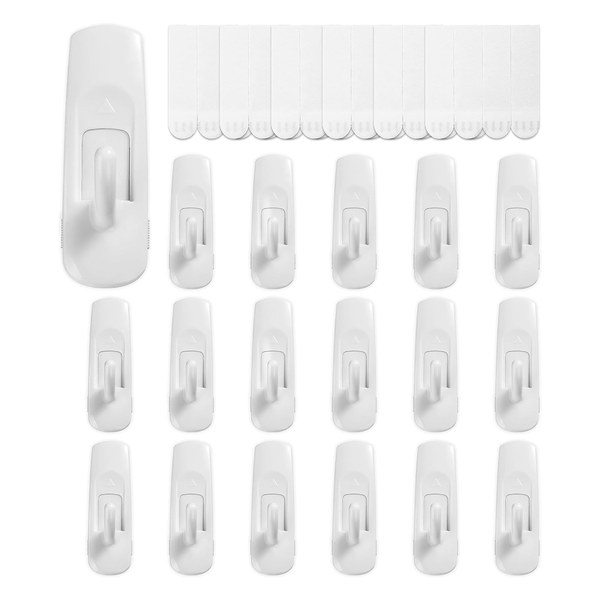 Medium Utility Hooks,Organize Damage-Free Hanging,18 Hooks+24 Strips