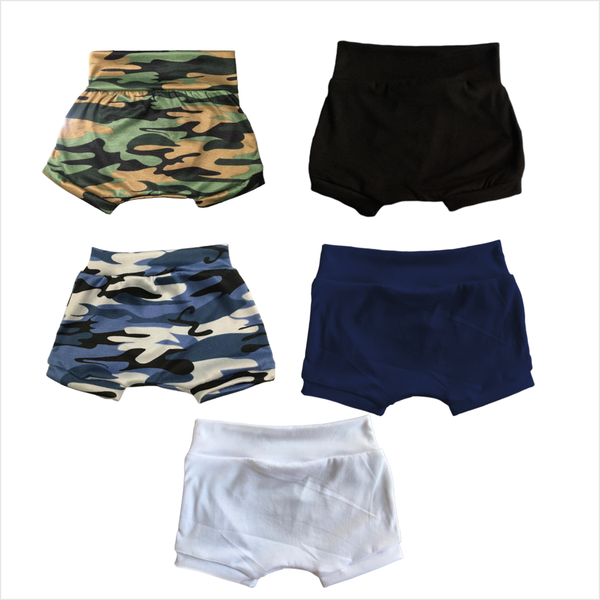 Baby Nappy Covers Harems - Green Camo, Blue Camo, Black, Navy, &amp; White