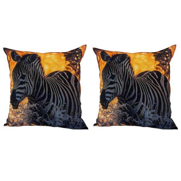 Zebra In Water Scatter Cushions - Set of 2 - Inners Included