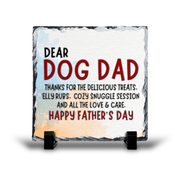 Dear Dog Dad Happy Fathers Day Gift Rock Slate