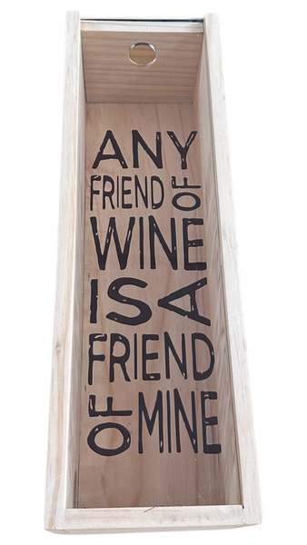 Single Bottle Wooden Wine Box with Perspex Lid