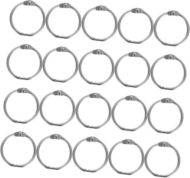 20pcs Openable Metal Binder Rings Loose Leaf Book Rings for Scrapbooking