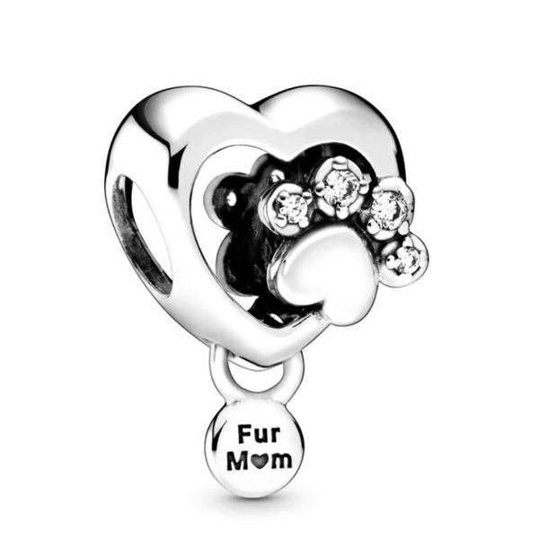 925 Sterling Silver Fur Mom Pet Bracelet Charm / Pendant