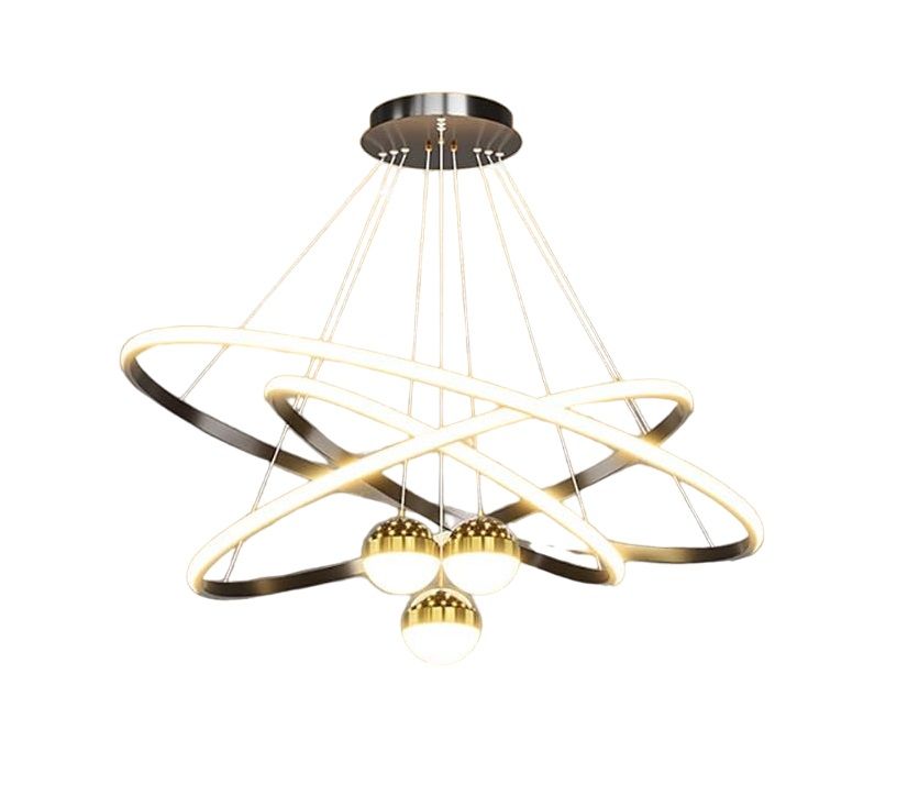 3-Ring Contemporary LED Chandelier Light Moon & Star Reflection