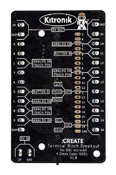Kitronik (5651) Terminal Block Breakout, 3.3 V, BBC micro:bit
