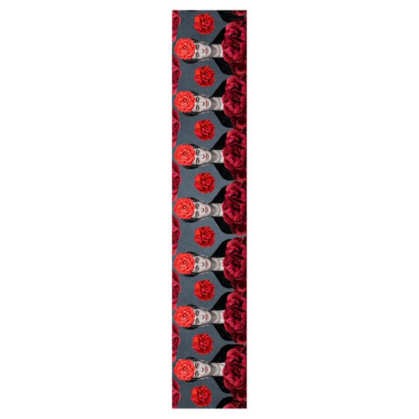 Red and Grey Frida Floral Pattern Table Runner