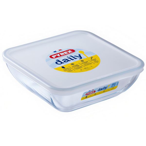 Pyrex Daily Square Dish with Plastic Lid