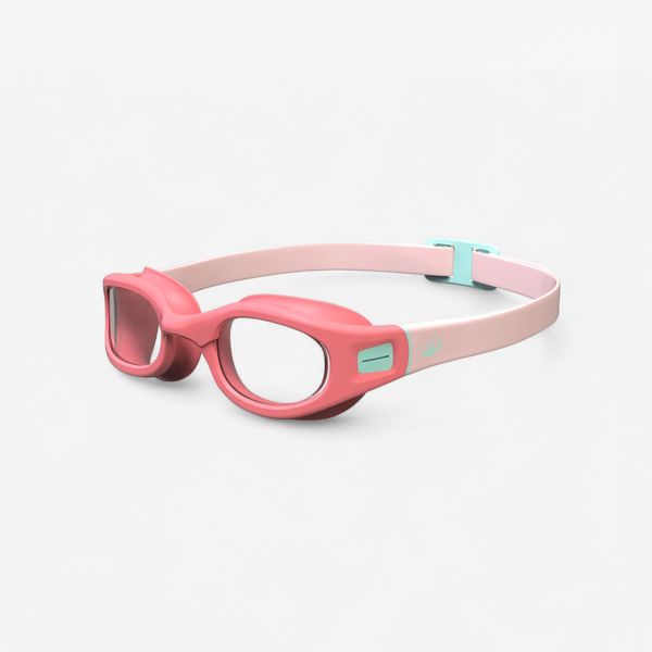 Nabaiji Swimming Goggles SOFT - Clear Lenses - Size Small - Pink Turquoise
