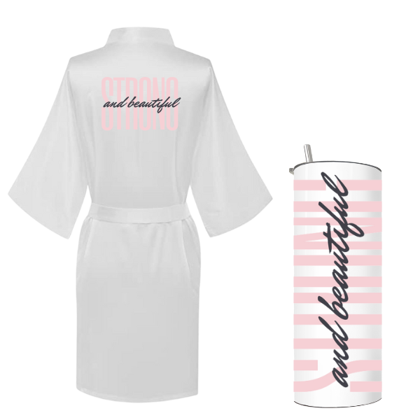 Mom Printed Summer Gown with Tumbler-Strong and beautiful