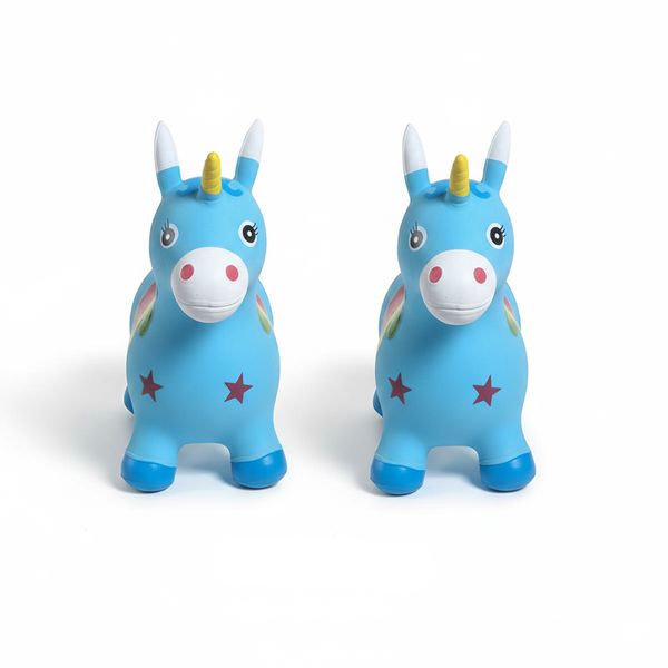 2 Pack Inflatable Unicorn Bouncy Hopper for Toddlers Ride on Hopping Toys