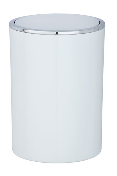 Wenko - Swing Bin 5L - Inca Range - Plastic - White &amp; Chrome