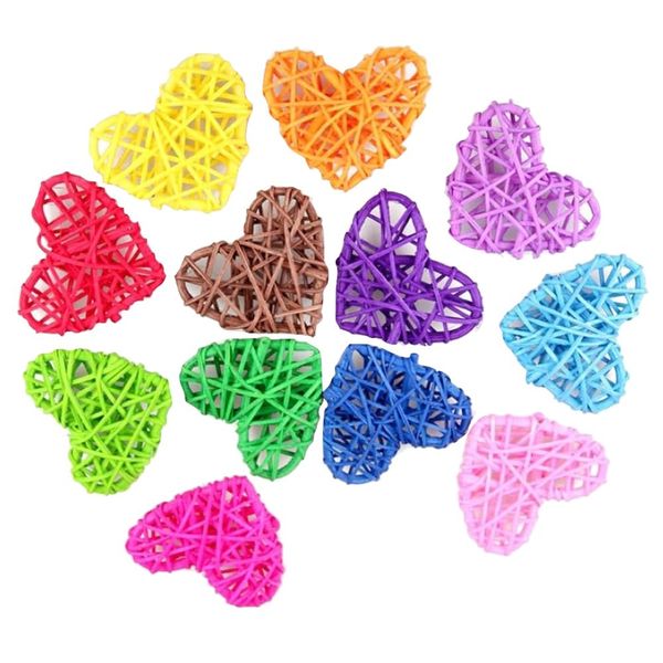 Craft Decor Multicolor Christmas Decoration Heart Set Of 12 (5cm)