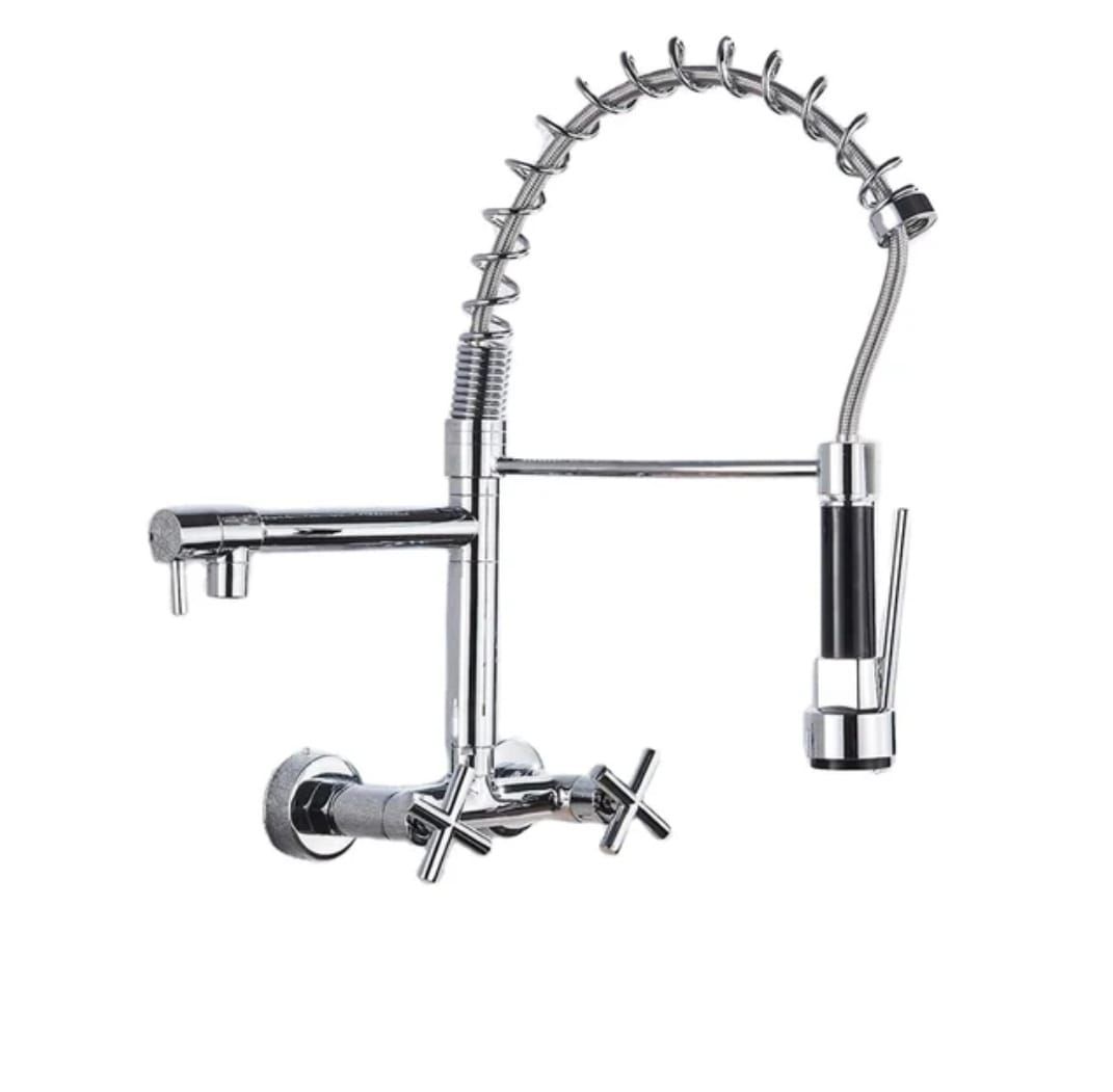 Naledi Silver XL coilspring kitchen wall mounted faucet Shop Today