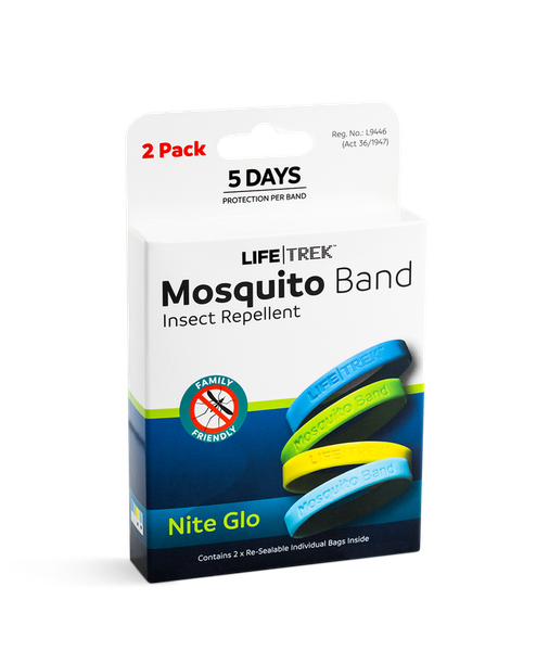 Lifetrek DEET Free Mosquito Repellent Adult Wrist Band Nite Glo 2 Pack