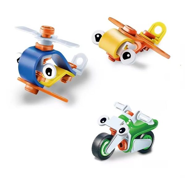 Build &amp; Play - Motorbike, Airplane &amp; Helicopter (Set of 3)