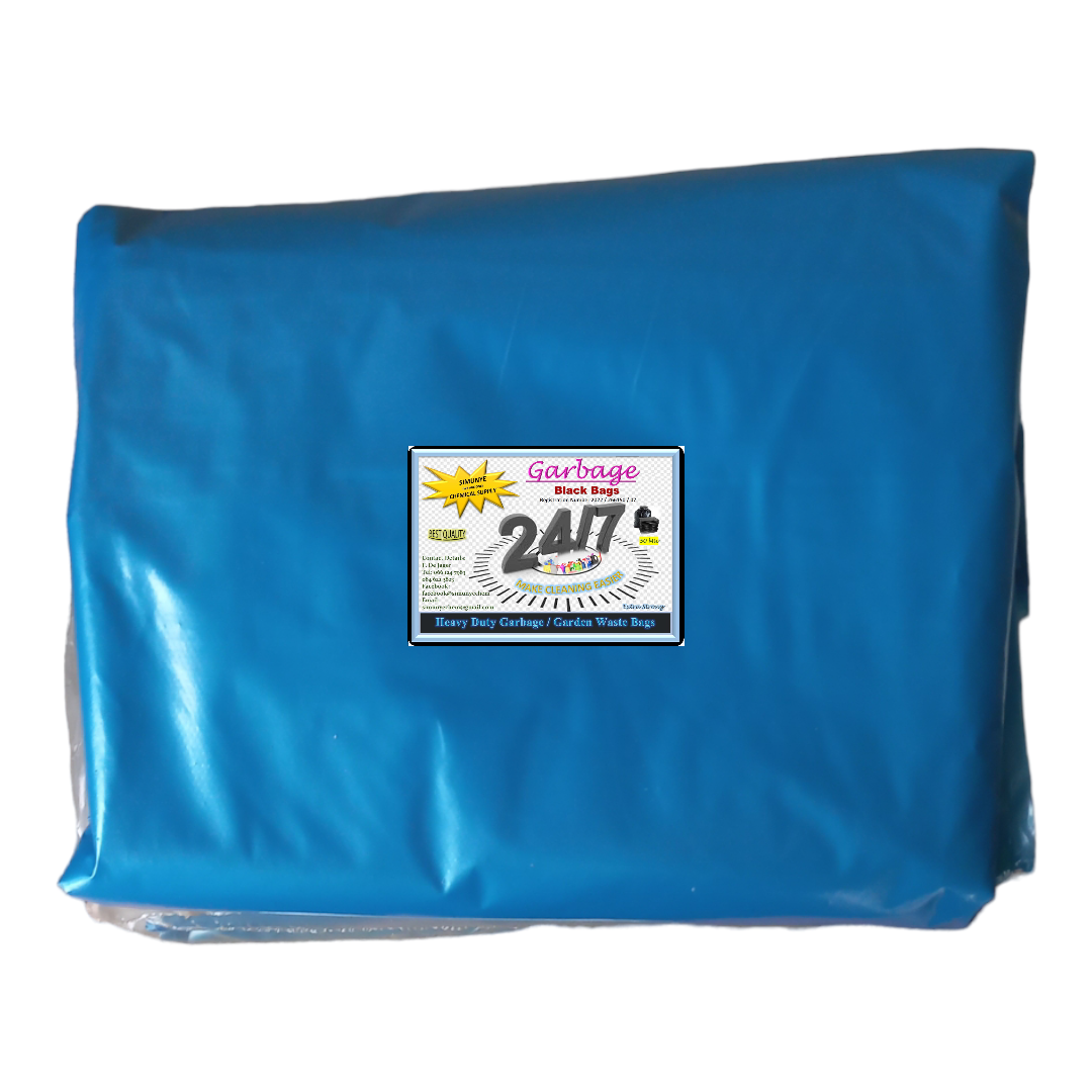 Blue Heavy Duty Garbage Bags (50micron) 50 bags See through