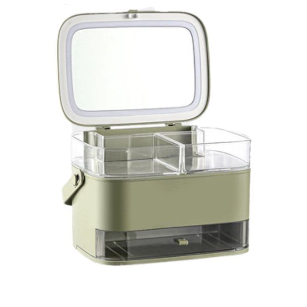 SN007 Dust-Proof Large Capacity Cosmetic Storage Box with Mirror