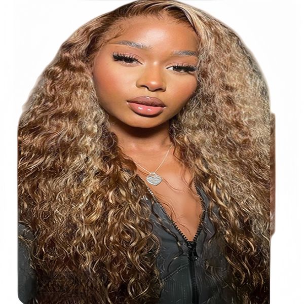 Luvée 22-inch 4/27 Water Wave Wig Human Hair Transparent Lace