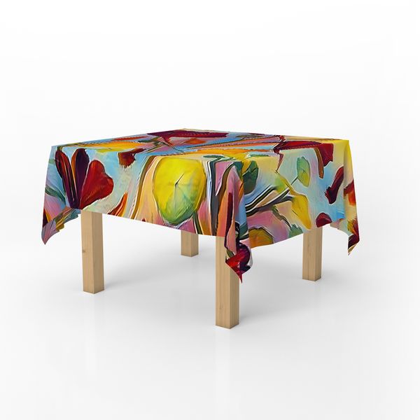 Purple Nasturtiums By Jinge for Fifo Square Tablecloth