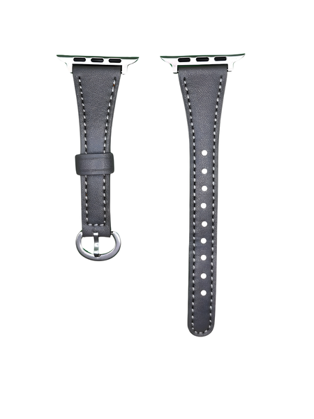 Slim Faux Leather Apple Watch Strap 42/44/45/49mm-Grey