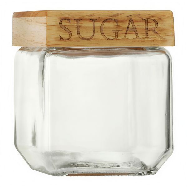 Home Classix Square Glass Sugar Canister (550 ml)