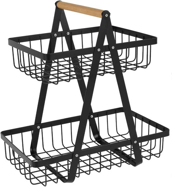 Fruit Baskets Organizer-2 Tire-Black