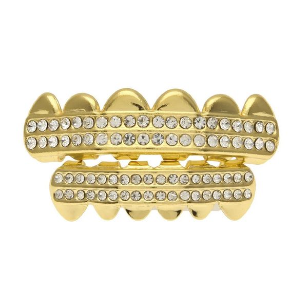 IceBaeBae Twin-Row Diamond Iced Teeth Grillz (Upper &amp; Lower)