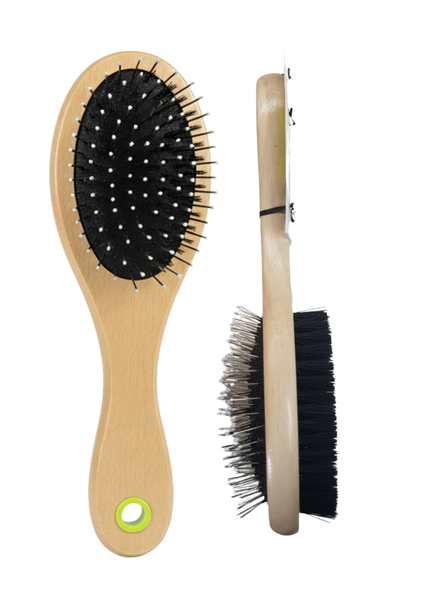 2 in 1 Pet Grooming Wooden Slicker Brush Dog Cat Deshedding Brush