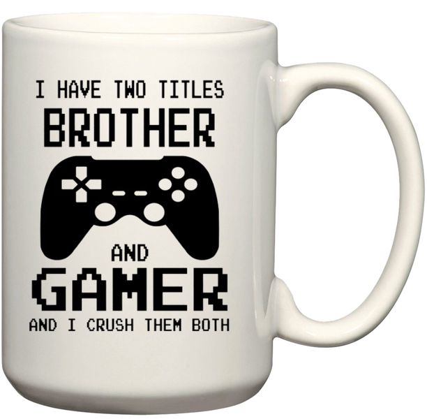 Brother and Gamer Novelty Gift Printed Coffee Mug (15Oz Jumbo Size)