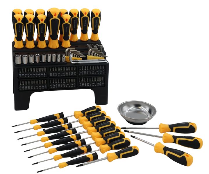AIYI 127-Piece Magnetised Screwdriver &amp; Bit Set with Stand CR-V AY191-127