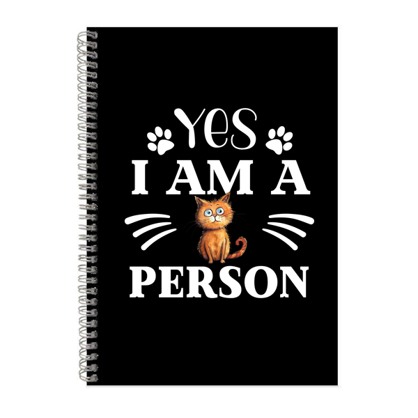 Cat Person Ginger A4 Notebook for Lovers Funny Graphic Birthday Present 002
