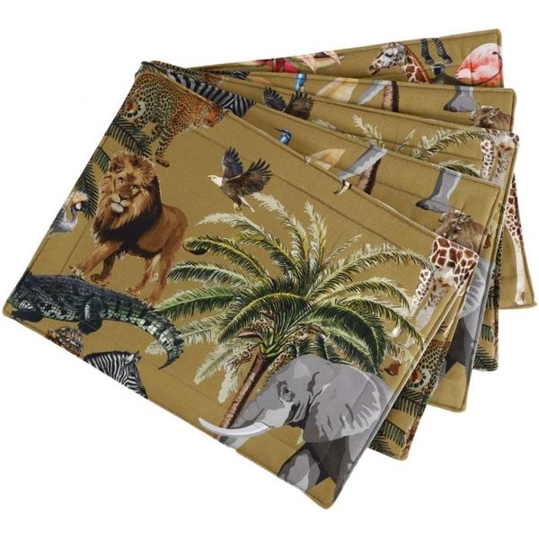 DSA Botanica Kruger Mustard Placemat Pack of 6