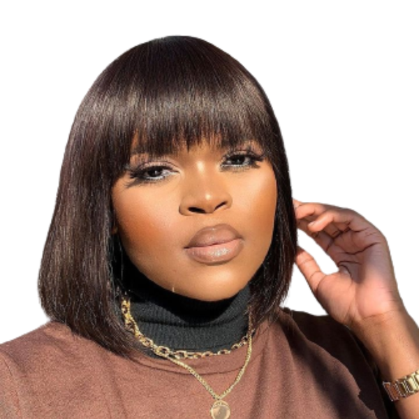 Straight Brazilian Hair Fringe Wig.