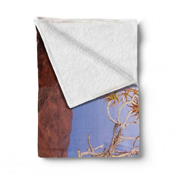 Quiver Tree Landscape Africa Light Weight Fleece Blanket By Fanie Heymans