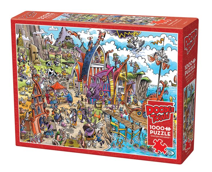 Cobble Hill DoodleTown: Viking Village 1000 Piece Puzzle