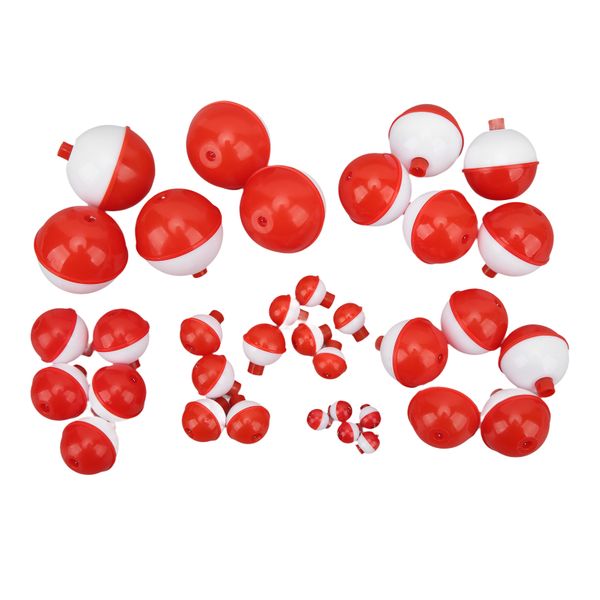 35 Pieces Snap On Round Fishing Bobbers Bright Colors