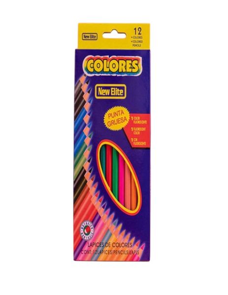 12 Piece - Oily Lead Colouring Pencil Set- Multicolor