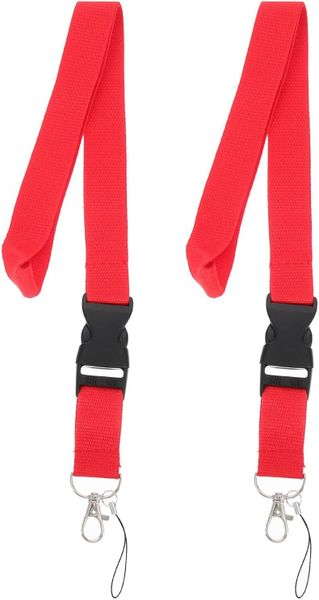 Red Polyester Phone Lanyards Portable Neck Strap for Cell Phones