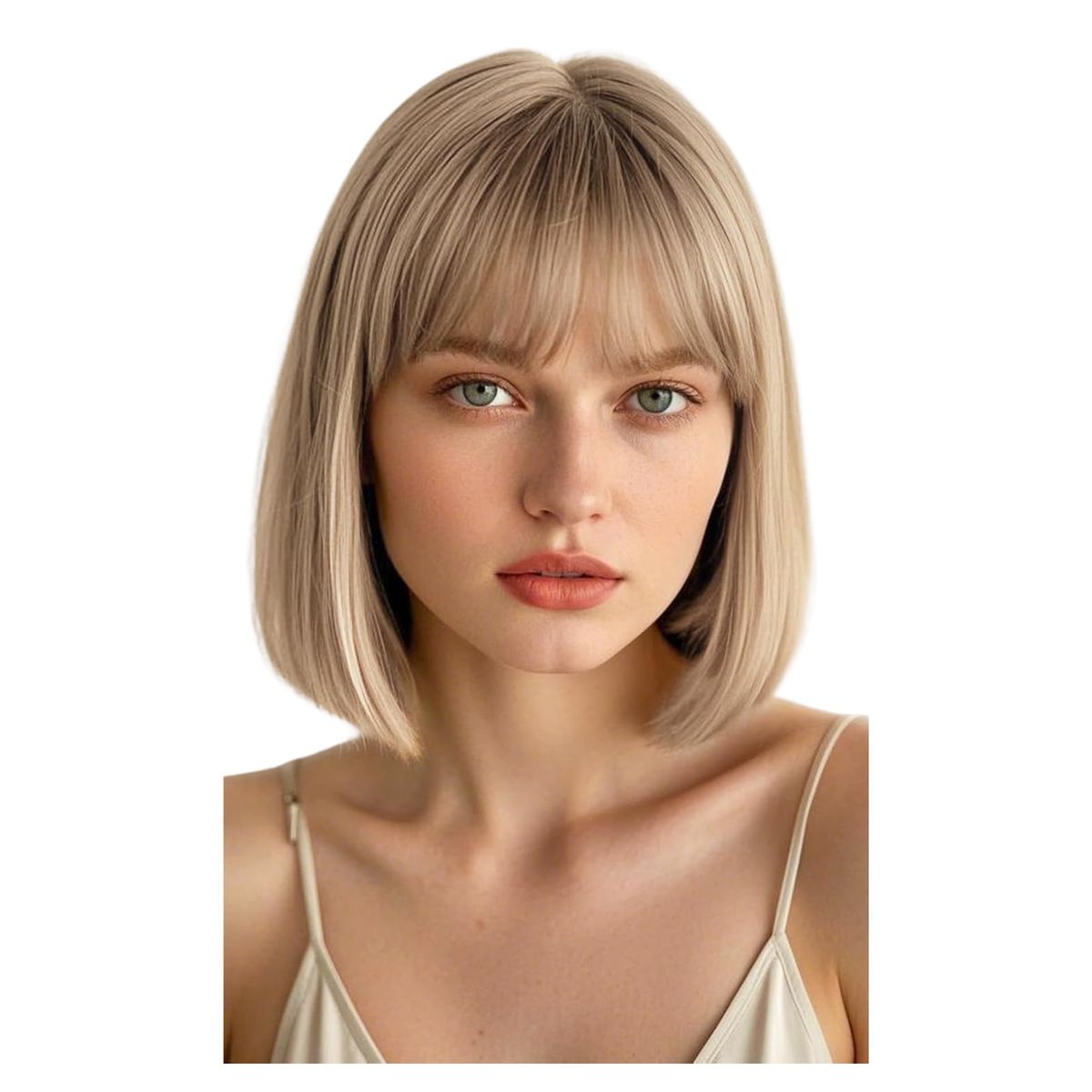 Blonde Bob Cosplay Wig - Short Straight Wig with Bangs