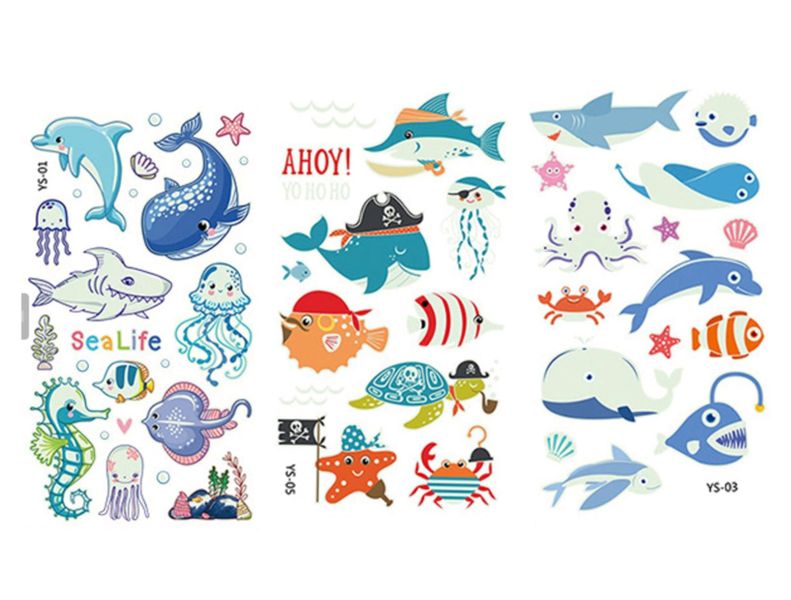 Kids Tattoos Luminous Range - Water Adventures