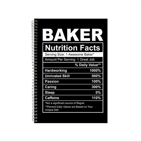Baker Notebook Chef Writing Book A4 Notepad 09