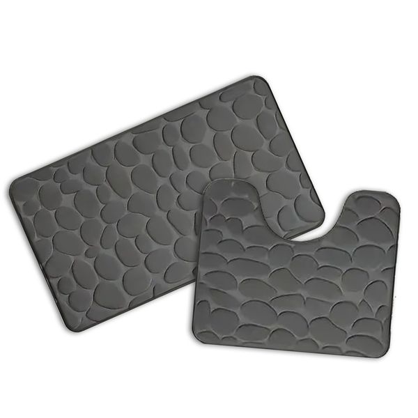 Fleece Bathroom Rug Set - Soft, Stylish Slip-Free Comfort - Coral - 2 Piece