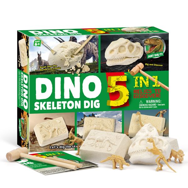 5-in-1 Junior Archaeology Dig Kit - Dino Skeleton